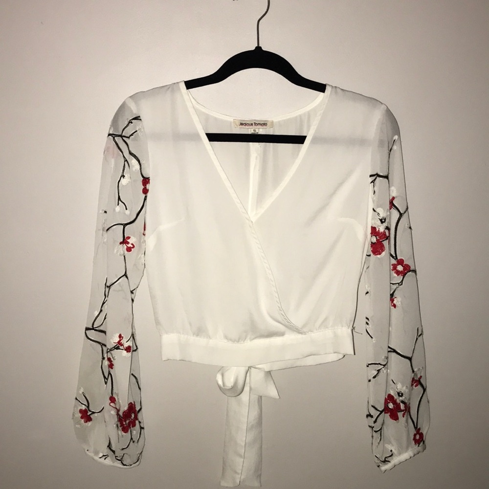 Long Sleeve Blouse, open back